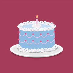 Cute cake illustration icon symbol design vector