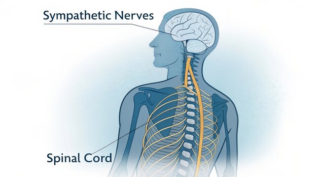Human Sympathetic Nerves Anatomy Illustration