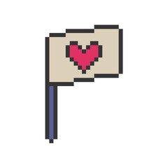 flag love symbol pixel art