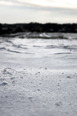 zima, śnieg, puch, biel, lód, mróz, kryształki, biało, ślady, © Estera