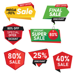 Collection of Sale Discount Offer Labels and Tags promotion