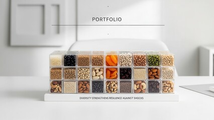 Assorted Food Ingredients in Clear Containers Displayed