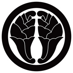 家紋です。丸に抱き杏葉といいます。