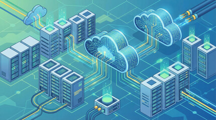 Modern Data Centers Connected to Cloud Infrastructure