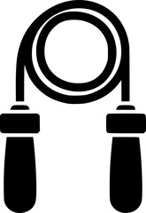 Minimalist black jump rope icon &ndash; bold vector illustration with handles and loop
