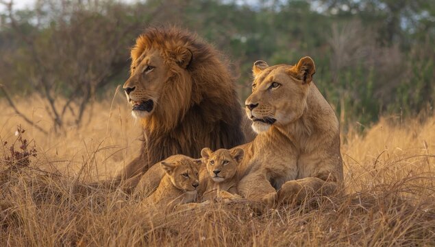 Lioness with cubs and a standing lion on Mozambican currency - metical