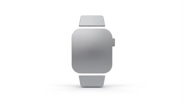 3D Animated Smartwatch Icon Morphing Texture on White Background