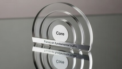 Clear acrylic award with focus on core truths