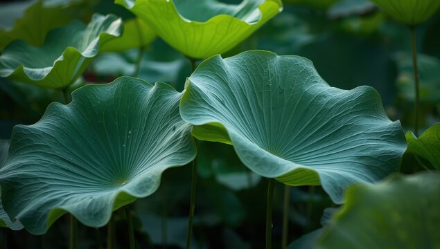 Lotus leaves, a beloved decorative plant valued for its beauty
