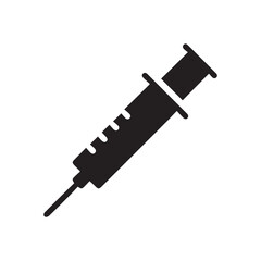 Fototapeta premium Syringe, injection icon vector, filled flat sign, solid pictogram isolated on white. Symbol, logo illustration. Pixel perfect 