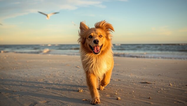 Lovely Toller on the shore