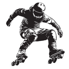 silhouette of a roller skater