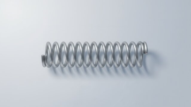 Precision engineered metal coil spring demonstrating elasticity and mechanical functionality