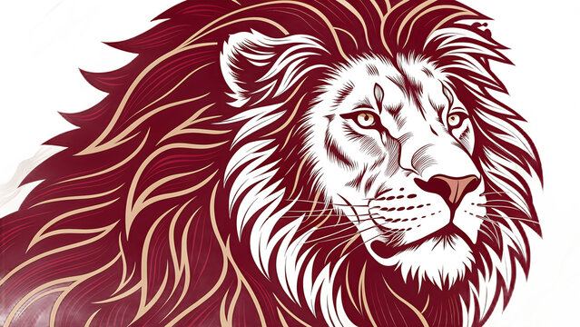 Powerful lion head vector illustration with bold black tribal design for logo or tattoo use