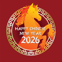 A symbol of fire horse of Chinese New Year 2026