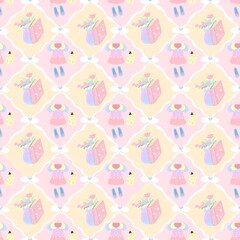  Seemless pattern cute spring