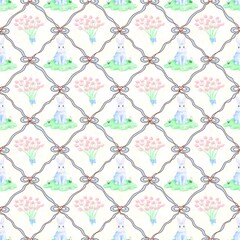 Fototapeta premium Seemless pattern cute spring