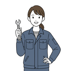 女性整備士のイラスト