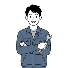 男性整備士のイラスト