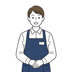 男性性店員のイラスト