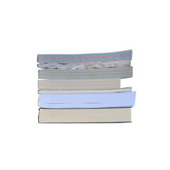Books stacked on top of each other isolate
