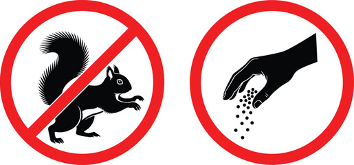 No Feeding Squirrels Sign signs warning signs prohibition signs © Olaja Vector Vision
