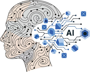 Artificial Intelligence Amplifying Human Reasoning and Decision Making Illustration