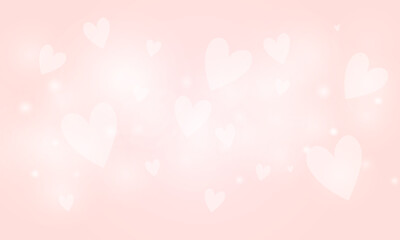  Set of Happy Valentine's day , heart and Love Minimalist Art , pink gradient