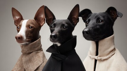 Fashion dog portrait in tailored suit, fashion dog portrait with luxury editorial style, fashion dog portrait for premium branding concept