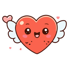 red heart with wings