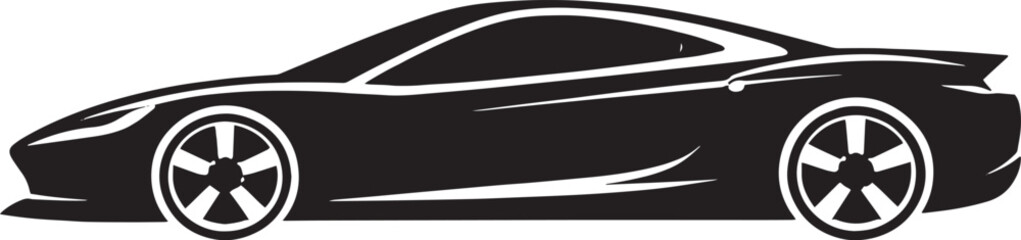 Sport Car Silhouette Vector &ndash; Smooth Sharp Edges, Clean Outline, Premium Modern Design