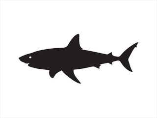 Obraz premium shark silhouette, silhouette of a shark vector illustration 