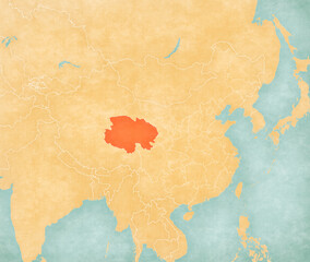 Map of China - Qinghai