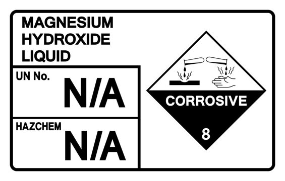 Magnesium Hydroxide Liquid Symbol Sign, Vector Illustration, Isolate On White Background, Label. EPS10
