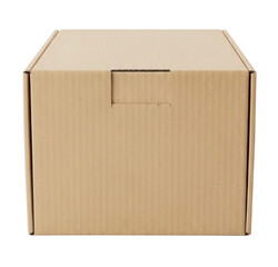 Empty Cardboard Packaging Box Isolated on Transparent Background
