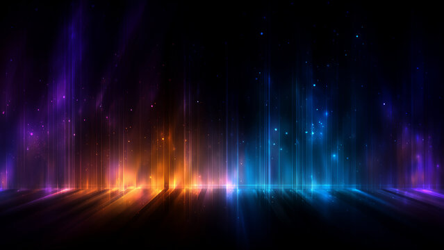 Abstract blue and orange fire flames background