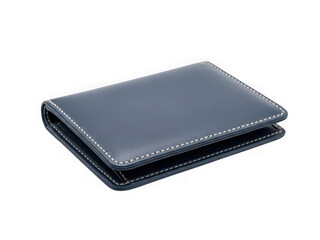 Gray leather wallet isolated on transparent background