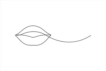 Lips continuous one line drawing art design