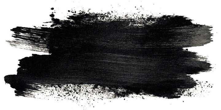 Abstract grunge brush stroke paint blot rough black texture .banner design artistic dirty splatter background .hand drawn ink stroke element for creative layout and artwork.