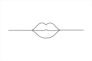 Lips continuous one line drawing art design