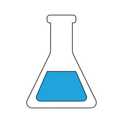 Blue liquid in erlenmeyer flask Vector