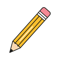 Yellow pencil with pink eraser Vector