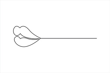 Lips continuous one line drawing art design