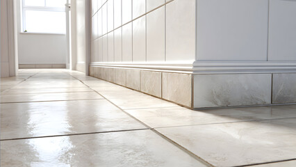 Deep cleaning service focusing on kitchen baseboards and grout edges