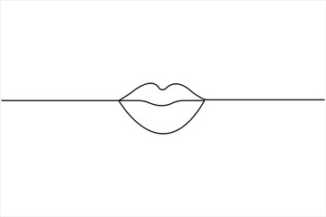 Lips continuous one line drawing art design