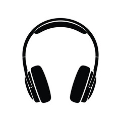 Black headphones silhouette Vector