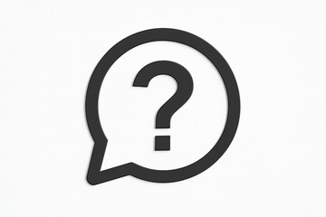 Question mark inside speech bubble symbol