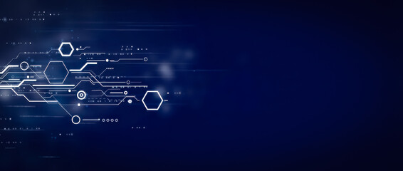 Abstract digital technology network blue background