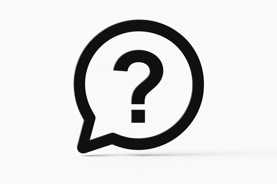 Question mark inside speech bubble symbol - Powered by Adobe