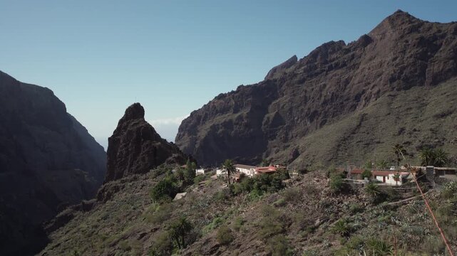 pictoresque Masca village and Masca valley during beautiful. Tenerife village 